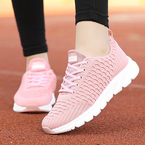 Women's PU Breathable Lace-Up Mesh Outdoor Running Sports Shoes