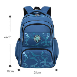 Kid's Boy Nylon Zipper Closure Waterproof Printed School Backpack