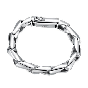 Men's 100% 925 Sterling Silver Geometric Chain Link Bracelets