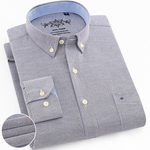 Men's Polyester Turndown Collar Full Sleeves Formal Wear Shirt