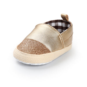 Baby's PU Leather Round Toe Slip-On Closure Soft Sole Shoes