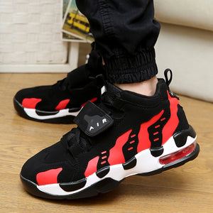 Men's Leather Round Toe Lace-up Closure Mixed Colors Sneakers