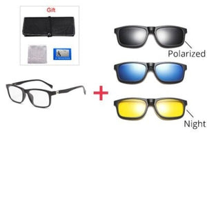 Kid's Acetate Frame TAC Lens Magnetic Clip On Optic Sunglasses