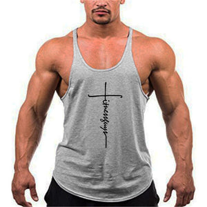Men's Round Neck Cotton Sleeveless Fitness Gym Workout Vest