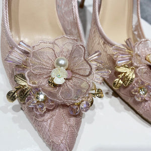 Women's Pointed Toe Slip-On Thin High Heel Pumps Elegant Shoes