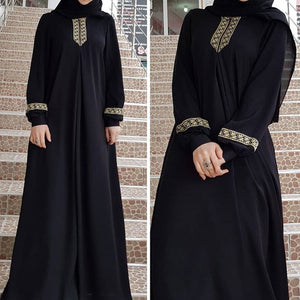 Women's Arabian Microfiber Full Sleeves Lace Pattern Casual Abaya