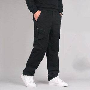 Men's Polyester Full Length Zipper Fly Closure Multi Pocket Pants