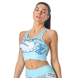 Women's Polyester Sleeveless Breathable Letter Pattern Yoga Top