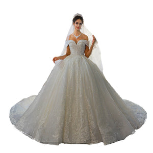 Women's Sweetheart Neck Off-Shoulder Ball Gown Bridal Dress