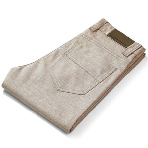 Men's Polyester Full Length Zipper Fly Closure Straight Pants
