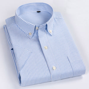 Men's 100% Cotton Single Breasted Striped Pattern Casual Shirt