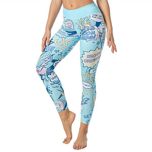 Women's Polyester Breathable Letter Pattern Trendy Yoga Pant