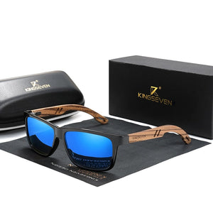 Women's Wooden Frame Polycarbonate UV400 Square Sunglasses