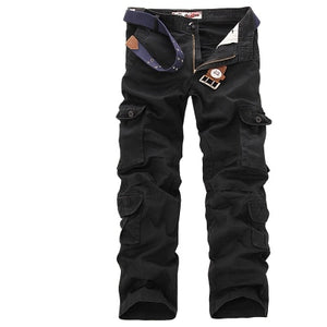 Men's Polyester Full Length Multi-Pocket Zipper Fly Closure Pants
