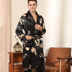 Men's Polyester Full Sleeve Printed Elastic Waist Sleepwear 