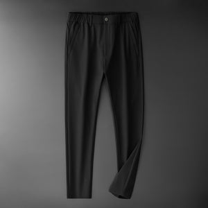 Men's Spandex Mid Waist Zipper Fly Closure Anti-Wrinkle Trousers