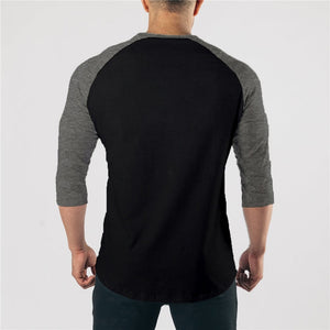 Men's Cotton O-Neck Quick Dry Gym Wear Solid Pattern Shirts