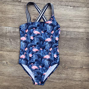 Kid's Polyester Quick-Dry One Pieces Printed Pattern Swimsuit