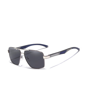 Men's Aluminum Frame Polaroid Lens Coating Square Sunglasses