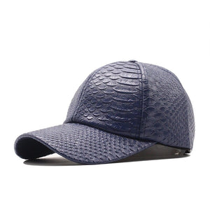 Men's Faux Leather Adjustable Solid Pattern Casual Baseball Caps
