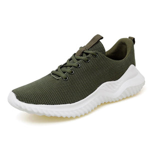 Men's Round Toe Air Mesh Lace Up Closure Solid Pattern Sneakers
