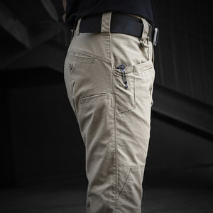 Men's Polyester Mid Waist Full Length Zipper Fly Plain Pants