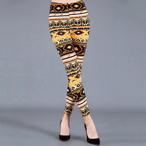 Women's Polyester High Waist Pattern Quick Dry Printed Leggings