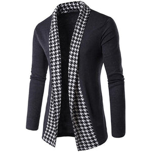 Men's Polyester Turn Down Collar Casual Cuff Knitted Cardigan 