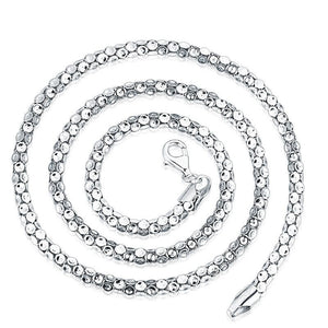 Men's 100% 925 Sterling Silver Link Chain Round Trendy Necklaces