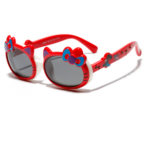 Kid's Cat Eye Acetate Frame Flexible Anti UV Shades Sunglasses