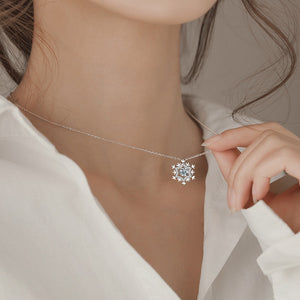 Women's 100% 925 Sterling Silver Zircon Link Chain Necklace