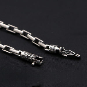 Men's 100% 925 Sterling Silver O-Chain Geometric Trendy Necklace