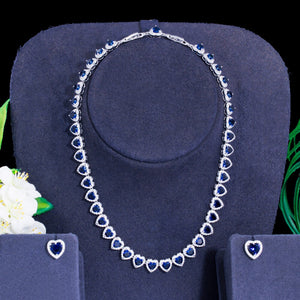 Women's Copper Cubic Zirconia Wedding Heart Shape Jewelry Sets