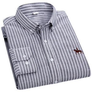 Men's 100% Cotton Full Sleeves Striped Pattern Formal Shirt
