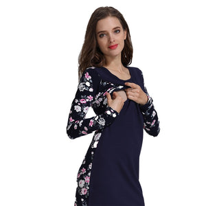 Women's Spandex O-Neck Full Sleeves Pregnancy Maternity Dress
