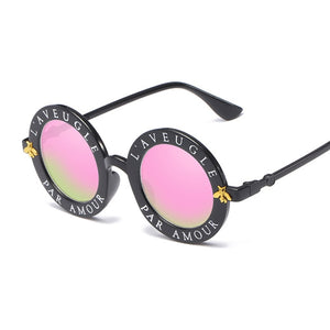 Women's Acrylic Lens Plastic Frame Round Shape Elegant Sunglasses