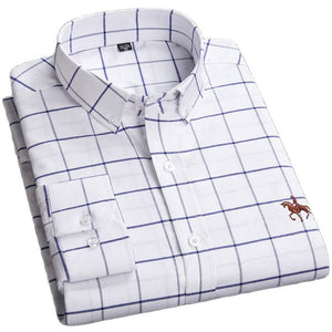 Men's 100% Cotton Turn-Down Collar Single Breasted Casual Shirt