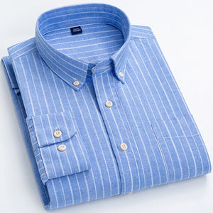 Men's Cotton Full Sleeves Single Breasted Striped Casual Wear Shirt