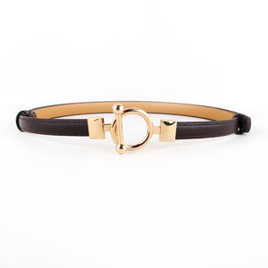 Women's PU Leather Alloy Buckle Thin Adjustable Trendy Belts