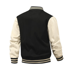 Men's Cotton Long Sleeves Single Breasted Letter Pattern Jacket