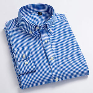 Men's Turndown Collar Single Breasted Plaid Pattern Casual Shirts