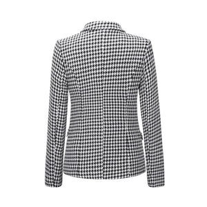 Women's Polyester Notched Collar Double Breasted Elegant Blazers