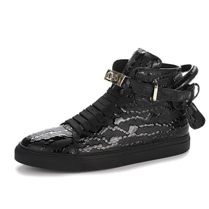 Men's Rubber Waterproof Lace-Up Closure Warm High Top Sneakers