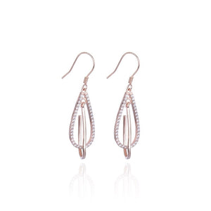 Women's 100% 925 Sterling Silver Zircon Water Drop Party Earrings