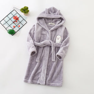 Baby's Flannel Winter Long Sleeve Hooded Lovely Sleepwear Robe