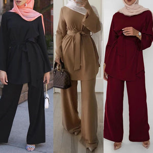 Women's Arabian Polyester Full Sleeves Solid Casual Dresses