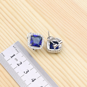 Women's 100% 925 Sterling Silver Geometric Wedding Jewelry Set