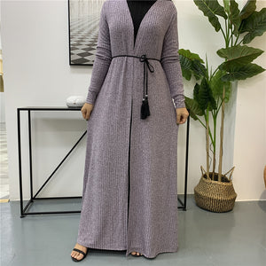 Women's Arabian Polyester Full Sleeve Striped Pattern Casual Dress