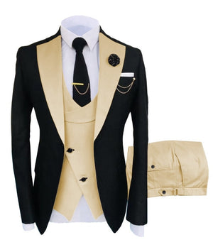 Men's Polyester Long Sleeve Single Breasted Groom Wedding Suit