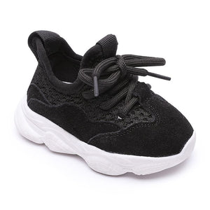 Baby's Round Toe Hook Loop Closure Breathable Soft Bottom Shoes